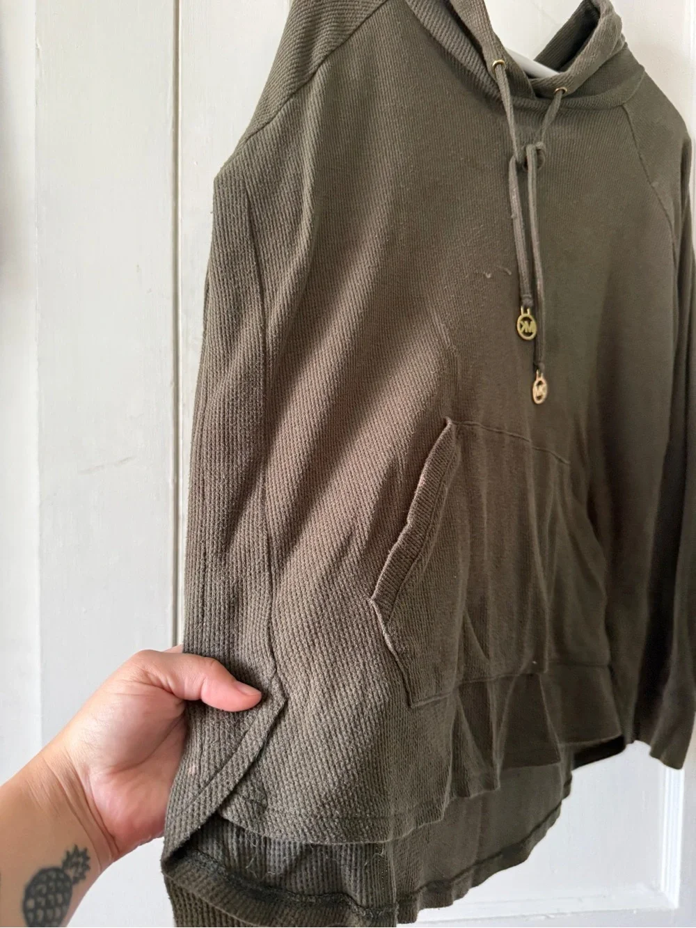 Michael Kors Olive Green Lightweight Hoodie